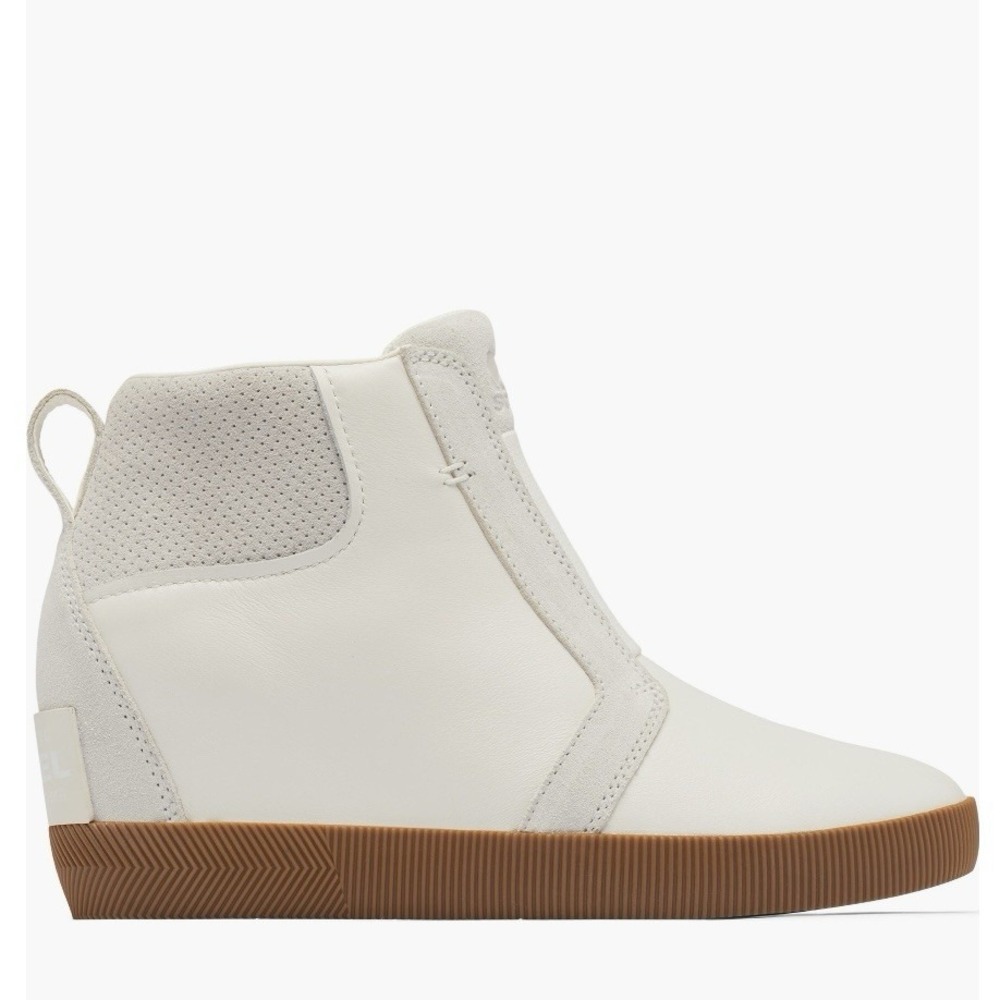 Sorel Out N About Wedge Leather Bootie, Ankle Boots White/Sea Salt, Size 8.5 NWT - Picture 3 of 16